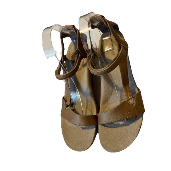 Teva Womens Brown Leather Open Toe Wedge Espadrille Sandals Size 9 US‎ - Picture 9 of 9